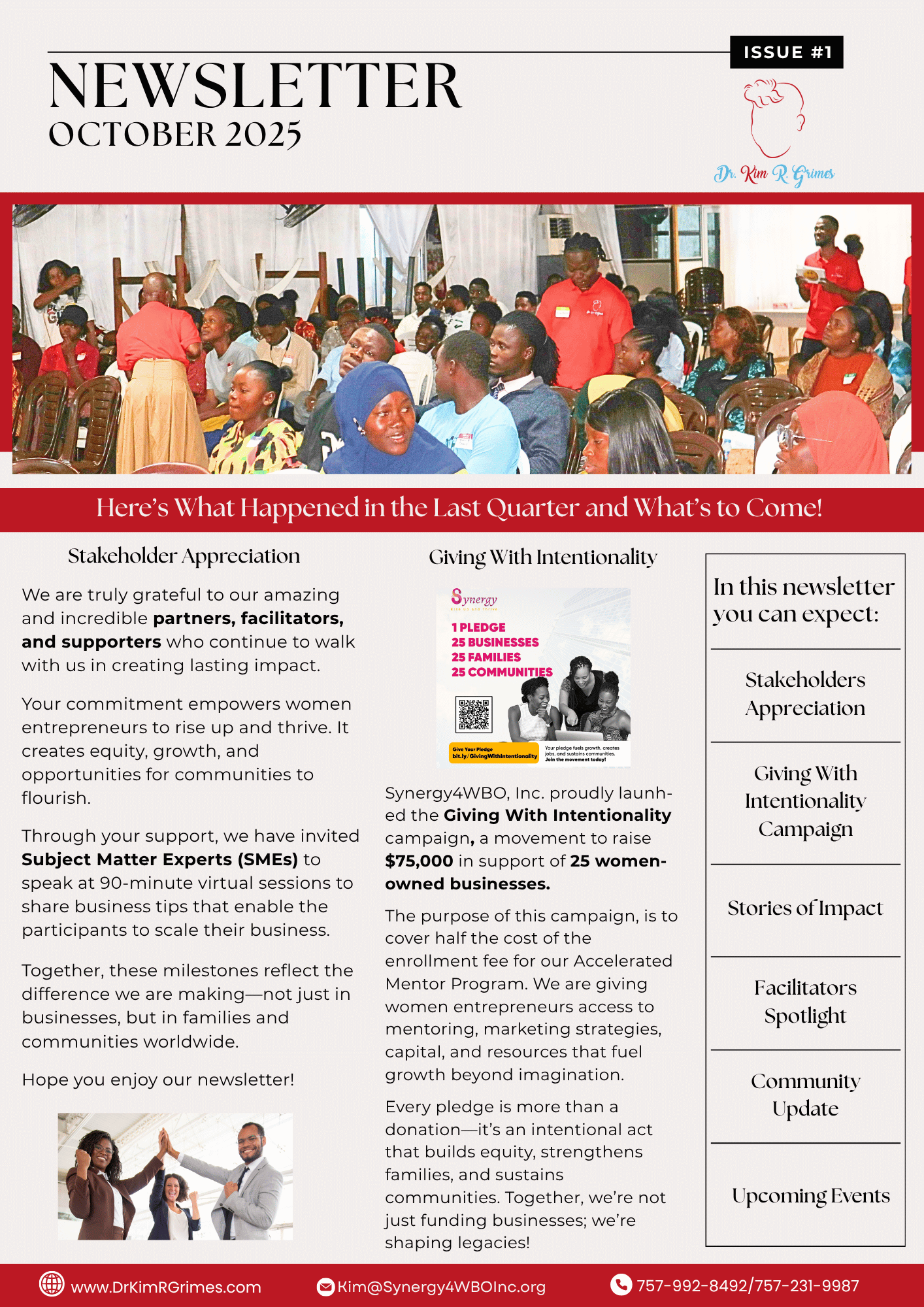 Synergy4WBO Newsletter October 2025 – Page 1