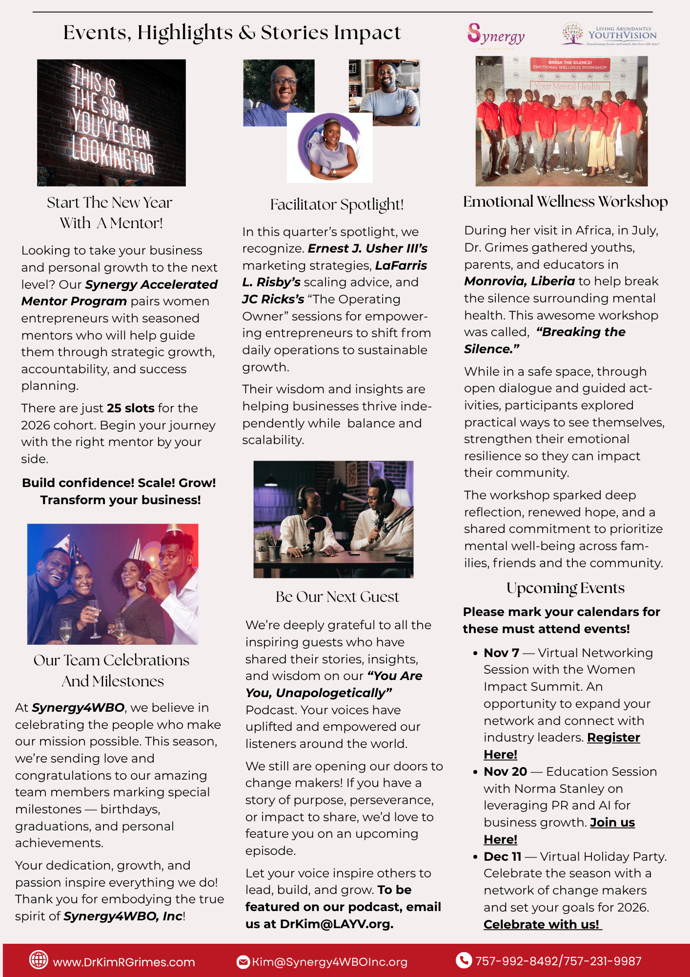 Synergy4WBO Newsletter October 2025 – Page 2