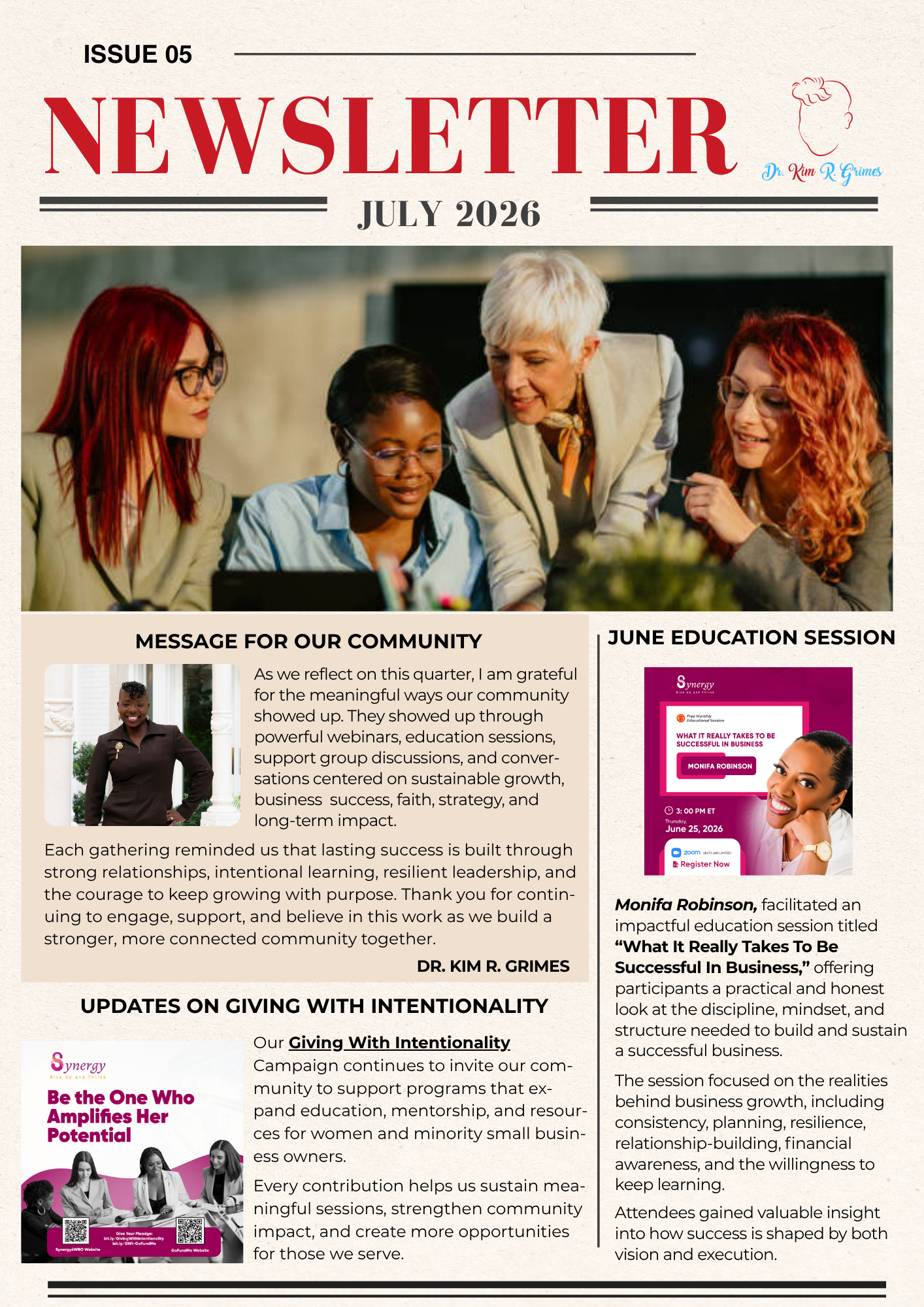 Newsletter cover