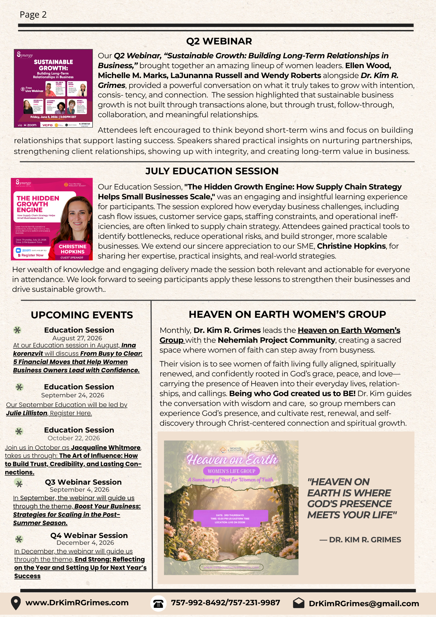 Synergy4WBO Newsletter October 2025 – Page 2